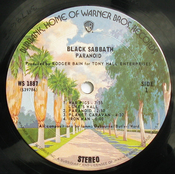 Black Sabbath – Paranoid (1970) - VG+ LP Record 1972 Warner USA Vinyl & Plam Tree Label - Hard Rock / Heavy Metal