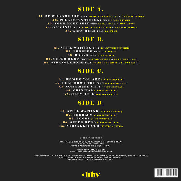 Taiyamo Denku & BoFaat – Kollab Kong - New 2 LP Record 2020 HHV Europe Import Yellow Splattered Vinyl - Hip Hop - Shuga Records