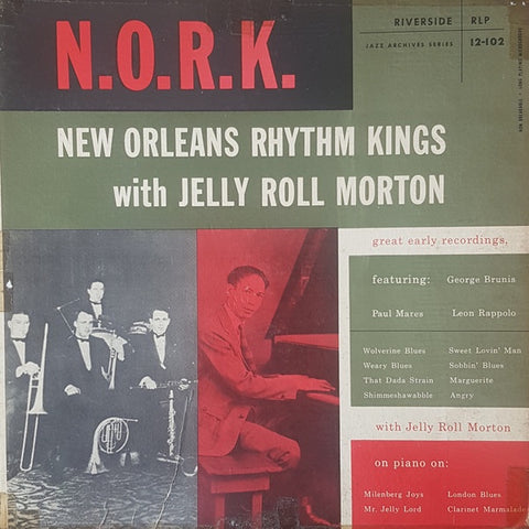 New Orleans Rhythm Kings with Jelly Roll Morton – N.O.R.K. - VG+ LP Record 1955 Riverside USA Mono Vinyl - Jazz