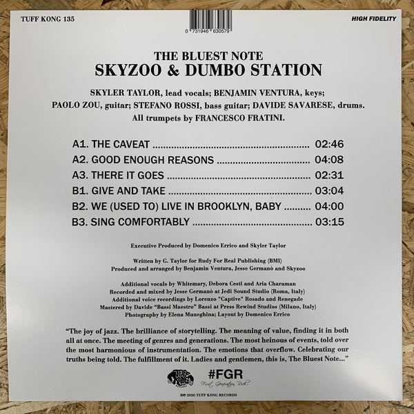 Skyzoo & Dumbo Station ‎– The Bluest Note - New LP Record 2020 Tuff Kong Italy Import Vinyl - Hip Hop / Jazz - Shuga Records