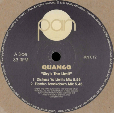 Quango - Sky's The Limit - New 12" Single Record 1998 PAN UK Vinyl - Deep House / Broken Beat