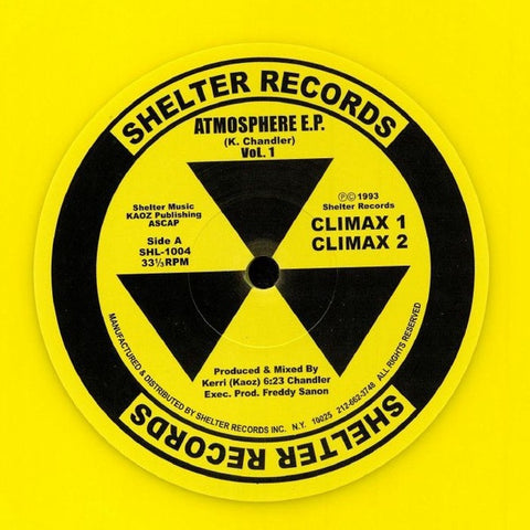 Kerri Chandler – Atmosphere E.P. Vol. 1 (1993) - New 12" Single Record 2020 Shelter Yellow Vinyl - House / Deep House