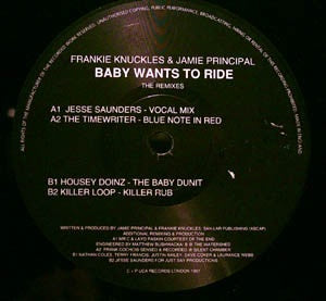 Frankie Knuckles & Jamie Principal – Baby Wants To Ride (The Remixes) - New 12" Single Record 1997 UCA UK Vinyl - Chicago House