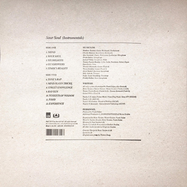 BadBadNotGood & Ghostface Killah ‎– Sour Soul (Instrumentals 2015) - New LP Record 2020 Lex Europe Import Vinyl - Hip Hop / Instrumental