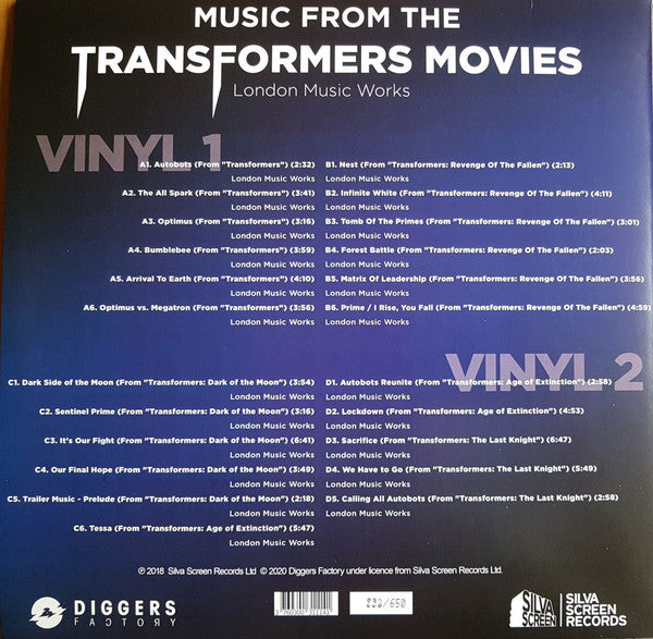 London Music Works ‎– Music From The Transformers Movies - New 2 LP Record 2020 Diggers Factory Europe Import Vinyl & Numbered - Soundtrack / Modern Classical