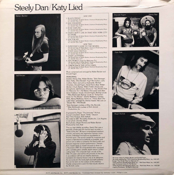 Steely Dan ‎– Katy Lied (1975) - VG+ LP Record 1980 MCA USA Vinyl - Rock / Pop Rock - Shuga Records