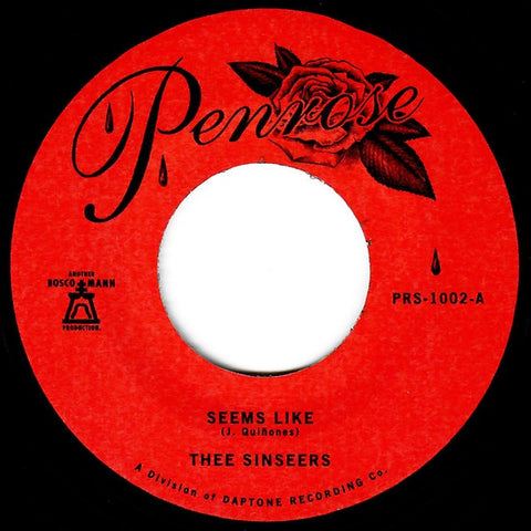 Thee Sinseers – Seems Like - New 7" Single Record 2020 Penrose USA Vinyl - Soul / Funk