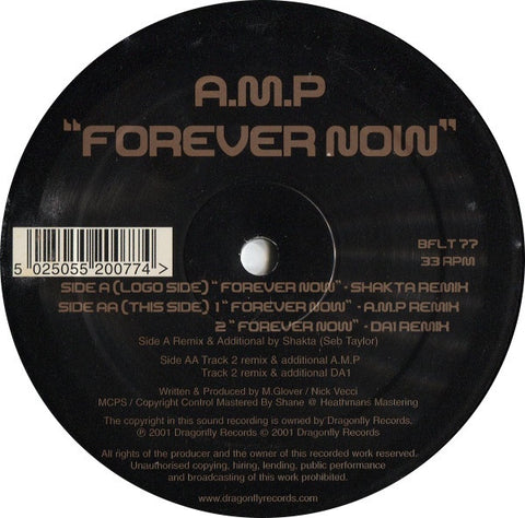 A.M.P – Forever Now - New 12" Single Record 2001 Dragonfly UK Vinyl - Psy-Trance
