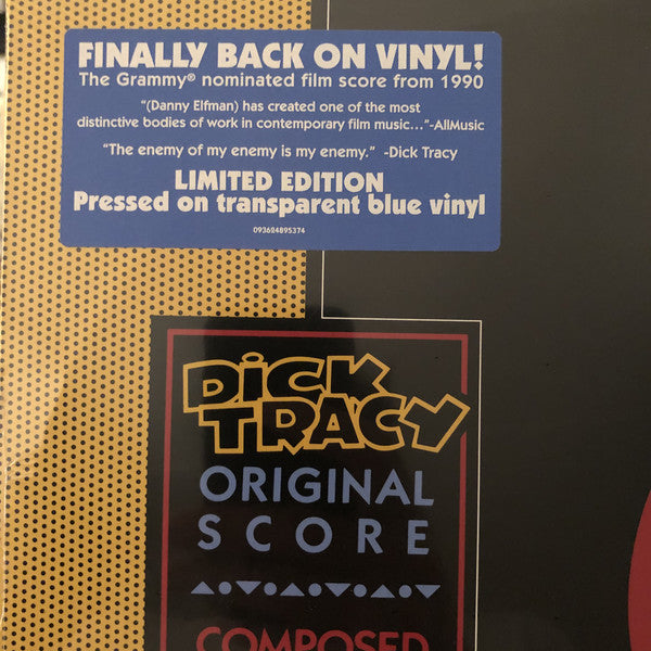 Danny Elfman ‎– Dick Tracy (Original Score 1990) - New LP Record 2021 Sire/Warner Europe Import Blue Vinyl - Soundtrack - Shuga Records