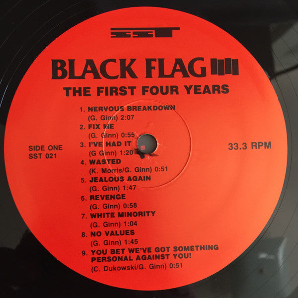 Black Flag – The First Four Years - VG+ LP Record 1988 SST USA Vinyl - Hardcore / Punk