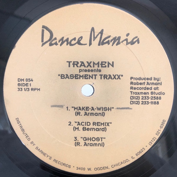 Traxmen – Basement Traxx - VG+ 12" Single Record 1994 Dance Mania USA Vinyl - Chicago House / Ghetto House / Acid / Techno