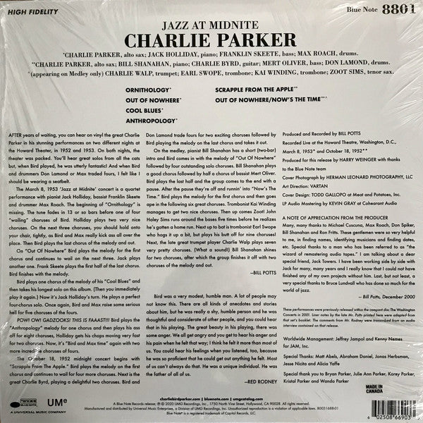 Charlie Parker - Jazz at Midnite (1952-1953) - New LP Record Store