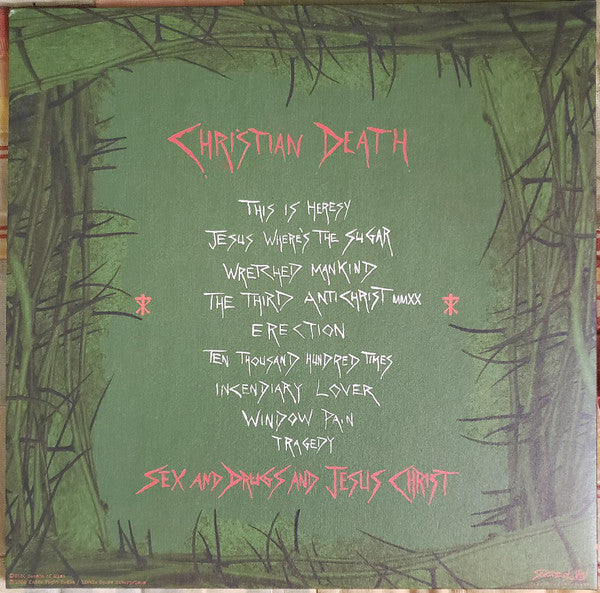 Christian Death ‎– Sex And Drugs And Jesus Christ (1988) - New LP Record 2020 Season Of Mist Europe Import Green Vinyl - Goth Rock / Deathrock - Shuga Records