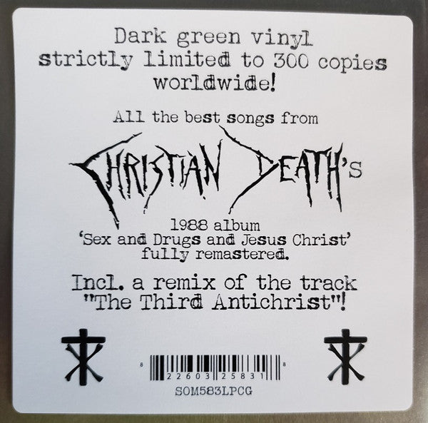 Christian Death ‎– Sex And Drugs And Jesus Christ (1988) - New LP Record 2020 Season Of Mist Europe Import Green Vinyl - Goth Rock / Deathrock - Shuga Records
