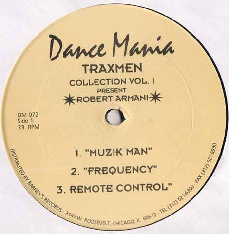Traxmen Present Robert Armani – Collection Vol. I - VG 12" Single Record 1994 Dance Mania USA Vinyl - Chicago House / Techno