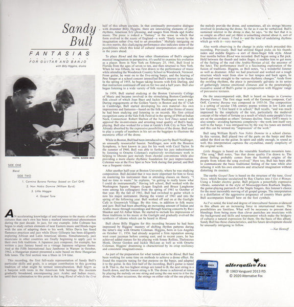 Sandy Bull With Billy Higgins ‎– Fantasias For Guitar And Banjo (1963) - New LP Record 2020  Alternative Fox USA Vinyl - Folk Rock / Acoustic - Shuga Records