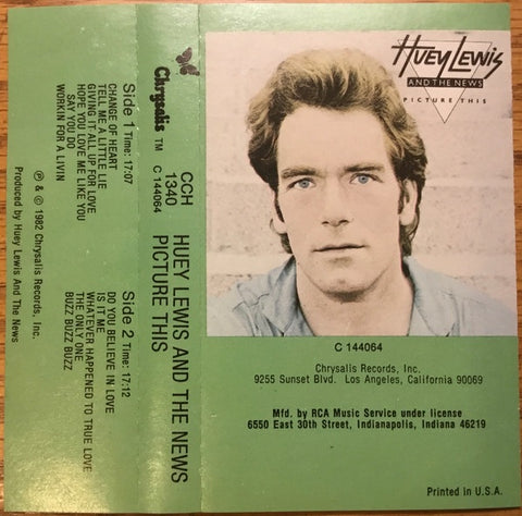 Huey Lewis And The News – Picture This - Used Cassette 1982 Chrysalis Tape - Rock