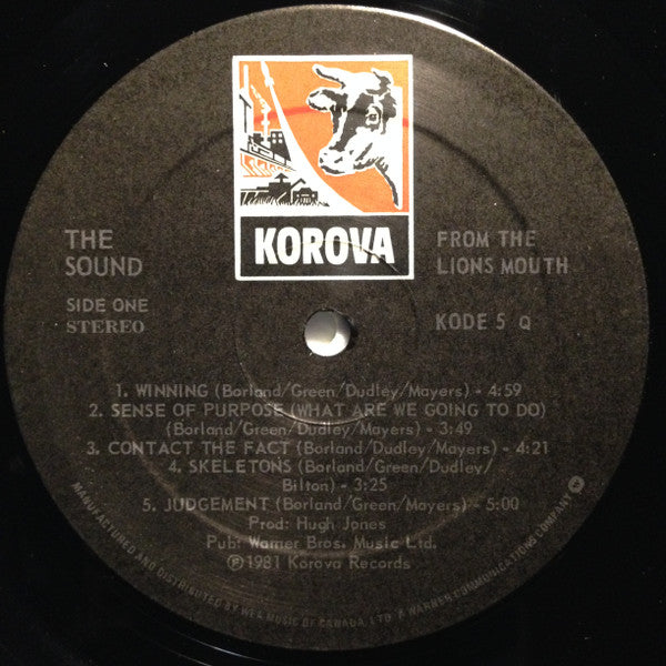 The Sound – From The Lions Mouth - VG+ LP Record 1981 Korova Canada Vinyl - New Wave / Post-Punk - Shuga Records