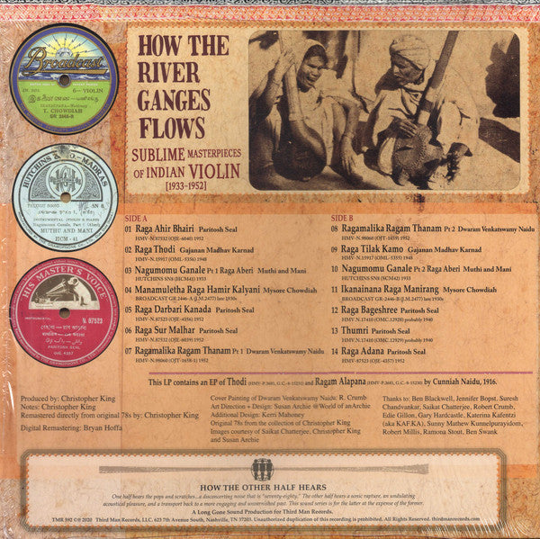 Various ‎– How The River Ganges Flows (Sublime Masterpieces Of Indian Violin (1933-1952) - New Lp Record 2020 Third Man USA Vinyl & 7" - Indian Classical - Shuga Records