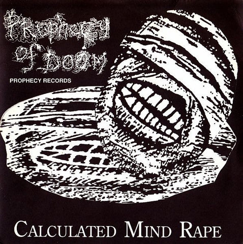 Prophecy Of Doom – Calculated Mind Rape - Mint- 7" EP Record 1989 Prophecy UK Vinyl, 5x Inserts & Signed Insert - Death Metal / Punk
