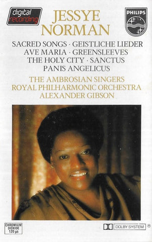 Jessye Norman, The Ambrosian Singers - Royal Philharmonic Orchestra, Alexander Gibson – Chants Sacrés / Ave Maria - Sanctus - Panis Angelicus - Amazing Grace - Greensleeves - Used Cassette 1981 Philips Tape - Classical