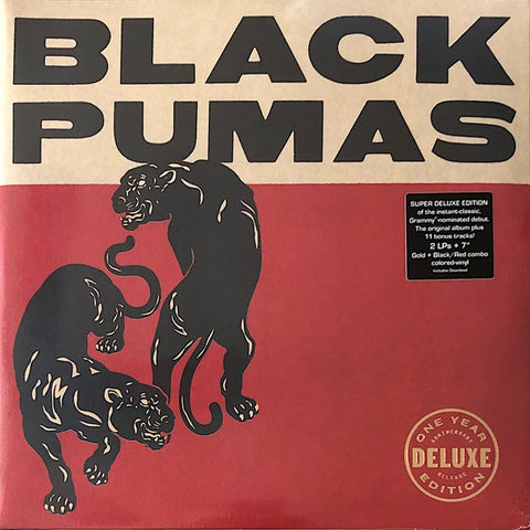 Black Pumas ‎– Black Pumas Deluxe Edition - Mint- 2 LP Record 2020 ATO Gold & Black/Red Marble Vinyl & 7" Single - Soul / Psychedelic