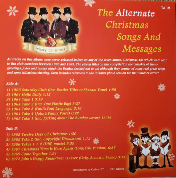 The Beatles ‎– The Alternate Christmas Songs And Messages (1963-1969) - New LP Record 2019 Koshka LTD Ukraine Red Vinyl - Pop Rock / Rock & Roll