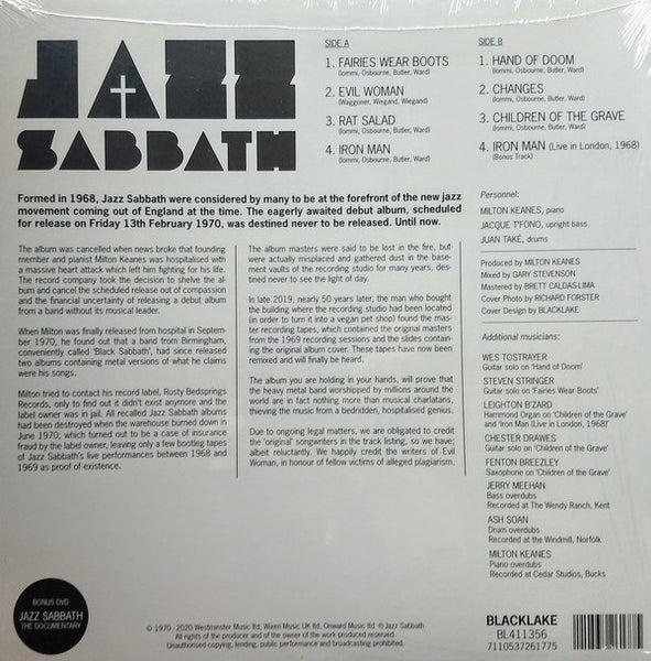 Jazz Sabbath - Jazz Sabbath - New LP Record Store Day Black Friday 2020 RSD Blacklake RSD Blue Vinyl, Numbered & DVD - Jazz