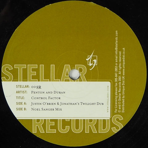 Thomas Penton & Luis Duran – Control Factor (Remixes) - New 12" Single Record 2001 Stellar Vinyl - Progressive House / Breaks