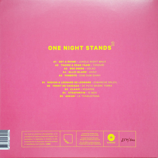 Various ‎– One Night Stands 2 - New LP Record 2020 La Belle France Import Pink 180 gram Vinyl & Numbered - Electronic / House / Nu-Disco - Shuga Records
