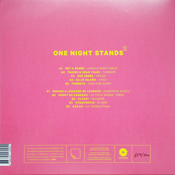 Various ‎– One Night Stands 2 - New LP Record 2020 La Belle France Import Pink 180 gram Vinyl & Numbered - Electronic / House / Nu-Disco