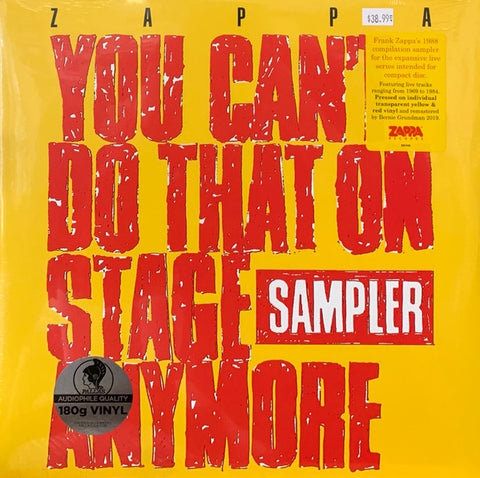 Frank Zappa – You Can't Do That On Stage Anymore (Sampler)(1988) - Mint- 2 LP Record Store Day 2020 Zappa RSD 180 gram Red & Yellow Vinyl - Prog Rock / Fusion / Avantgarde