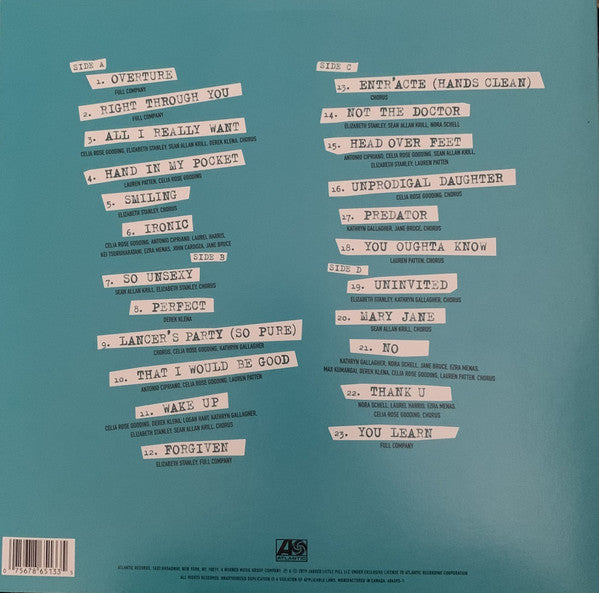 Various ‎– Jagged Little Pill - Original Broadway Cast Recordings - New 2 LP Record 2020 Atlantic USA Vinyl - Musical - Shuga Records