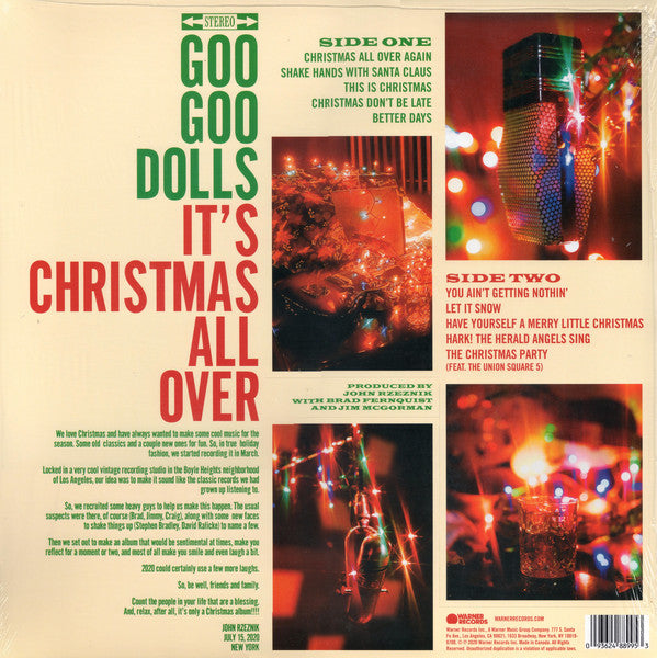 Goo Goo Dolls ‎– It's Christmas All Over - New LP Record 2020 Warner Vinyl - Holiday / Rock - Shuga Records