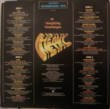 Various ‎– Heavy Metal - 24 Electrifying Performances - VG 2 Lp Set 1974 Stereo USA - Metal/Rock/Psych