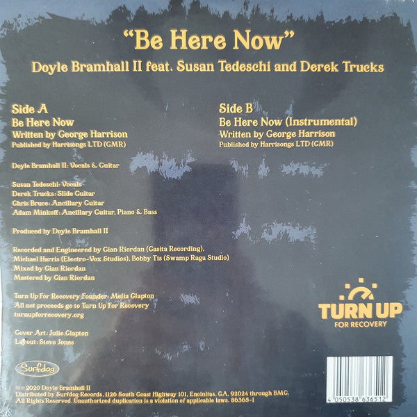 Doyle Bramhall II Feat Susan Tedeschi & Derek Trucks ‎– Be Here Now - New 7" Single Record Store Day Black Friday 2020 Surfdog Vinyl - Blues Rock - Shuga Records