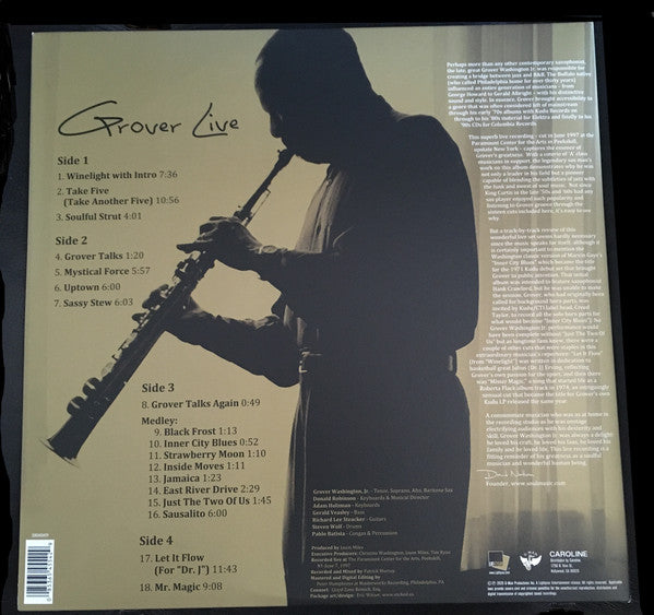 Grover Washington, Jr. ‎– Grover Live - New 2 LP Record Store Day Black Friday 2020 Lightyear USA Brown/Gold Colored Vinyl - Fusion / Soul-Jazz / Smooth Jazz - Shuga Records