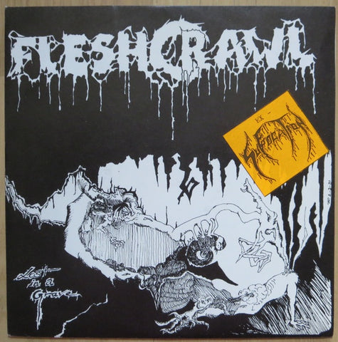 Fleshcrawl – Lost In A Grave - Mint- 7" Single Record 1998 Morbid Germany Red Vinyl & Insert - Death Metal