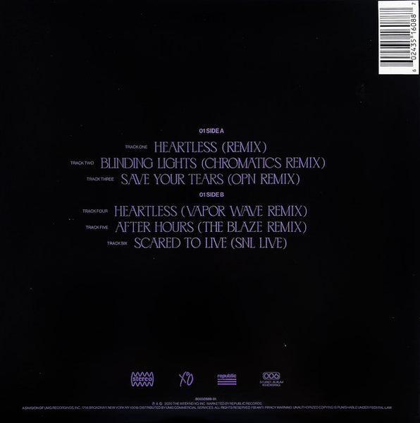 The Weeknd - After Hours (Remixes) - New LP Record Store Day Black Friday 2020 XO USA Purple Vinyl - R&B / Pop Rap - Shuga Records