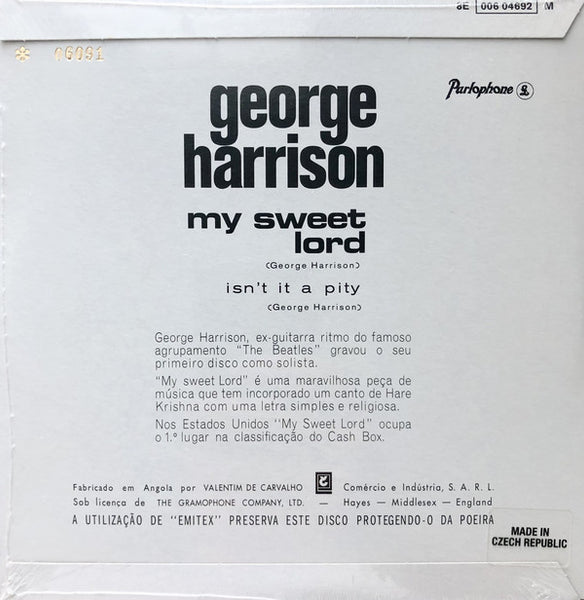 George Harrison - My Sweet Lord - New 7" Single Record Store Day Black Friday 2020 Parlophone Capitol RSD Clear Vinyl & Numbred - Pop Rock / Soft Rock - Shuga Records