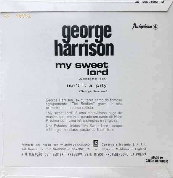 George Harrison - My Sweet Lord - New 7" Single Record Store Day Black Friday 2020 Capitol Europe Import RSD Clear Vinyl & Numbred -  Pop Rock / Soft Rock