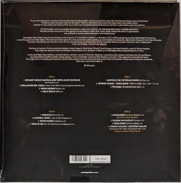 Khruangbin ‎– LateNightTales - New 2 LP Record 2020 LateNightTales UK White 180 gram Vinyl & Download - Psychedelic / Latin / Funk / Soul