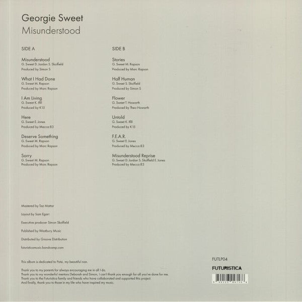 Georgie Sweet - Misunderstood - Mint- LP Record 2020 Futuristica Music UK Vinyl - Neo Soul / Broken Beat - Shuga Records