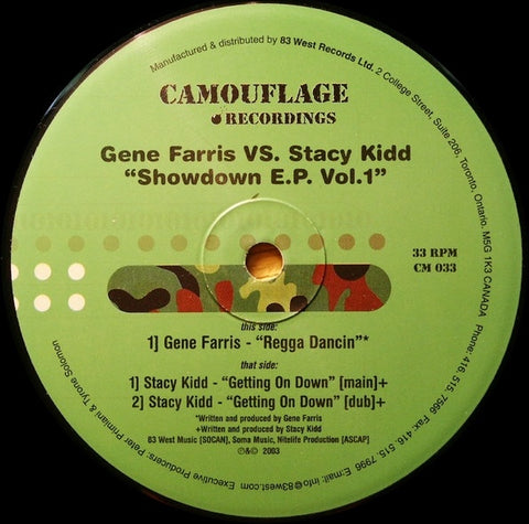 Gene Farris vs. Stacy Kidd – Showdown E.P. Vol.1 - New 12" Single Record 2003 Camouflage Canada Vinyl - Chicago House / Deep House