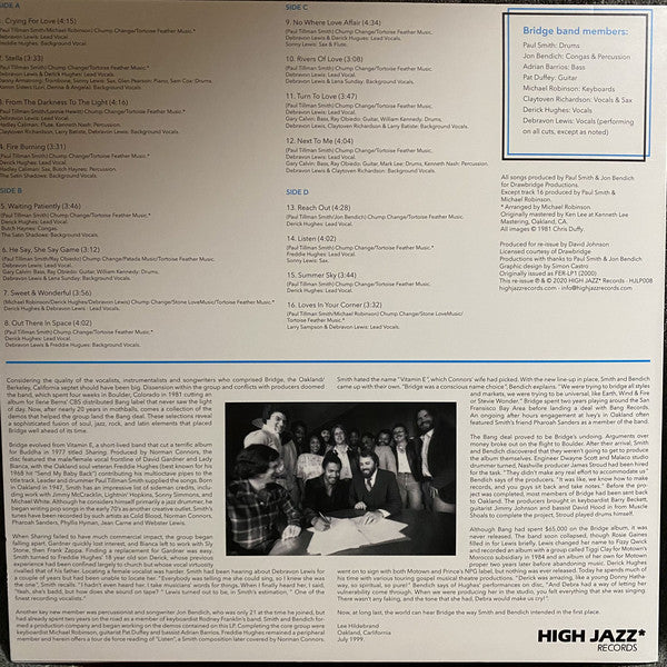 Bridge – Crying For Love (1999) -  New 2 LP Record 2020 High Jazz Switzerland Import Vinyl - Soul