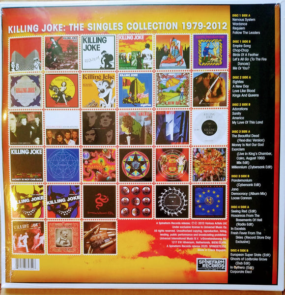 Killing Joke ‎– The Singles Collection 1979-2012 - New 4 LP Record 2021 Spinefarm Europe Import Red/Yellow/Clear/Black Vinyl - Heavy Metal / Industrial / New Wave - Shuga Records