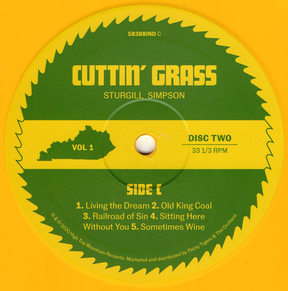 Sturgill Simpson ‎– Cuttin' Grass Vol. 1 (The Butcher Shoppe Sessions) - New 2 LP Record 2020 High Top Mountain Indie Exclusive Green & Yellow Vinyl - Country / Bluegrass - Shuga Records