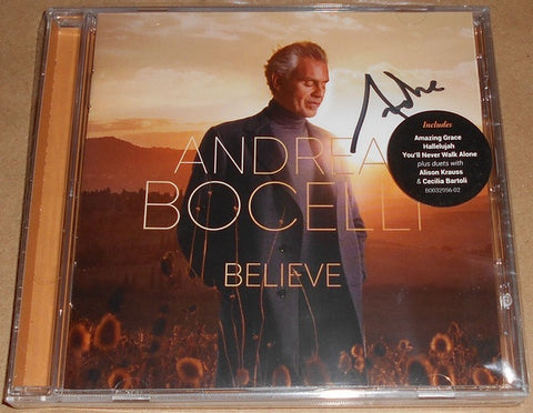 Signed Autographed - Andrea Bocelli – Believe - New CD Album 2020 Decca - Classical / Pop