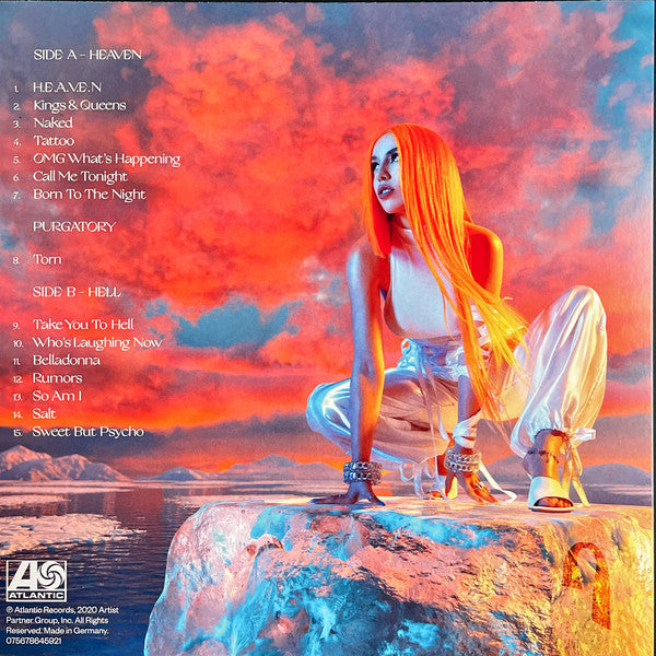 Ava Max - Heaven & Hell - Mint- LP Record 2020 Atlantic Transparent Blue Vinyl - Pop / Dance-pop - Shuga Records