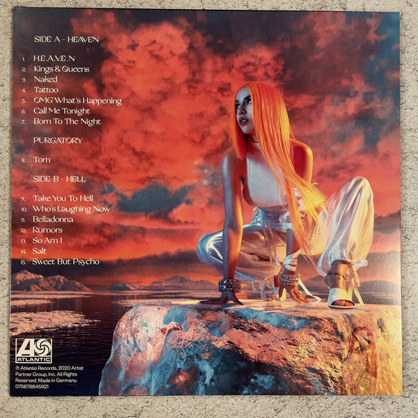Ava Max ‎– Heaven & Hell - New LP Record 2020 Atlantic Europe Import Orange Vinyl - Dance-pop